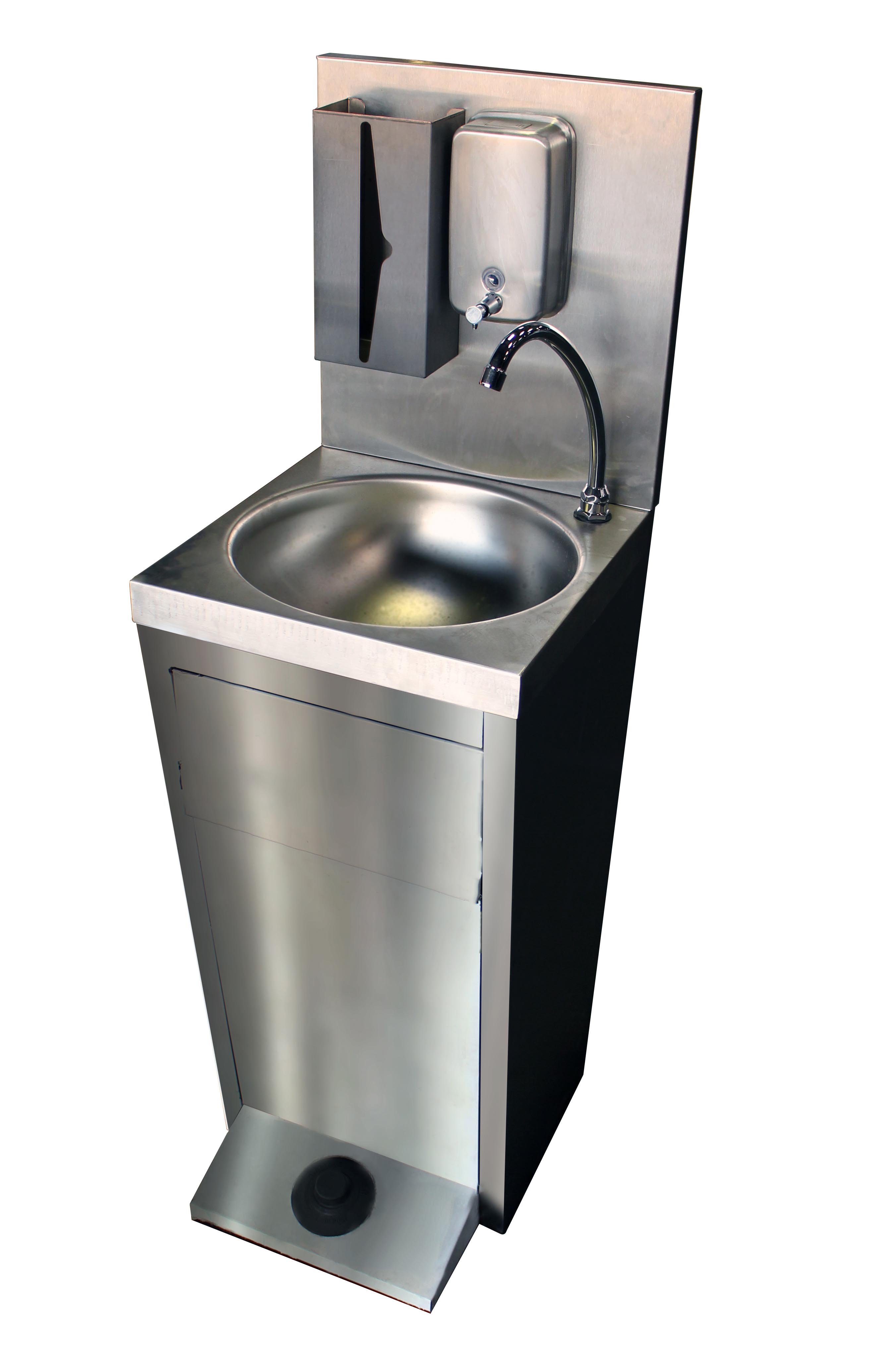 LAVE-MAINS AUTONOME INOX, COMMANDE AU PIED L2G 16286