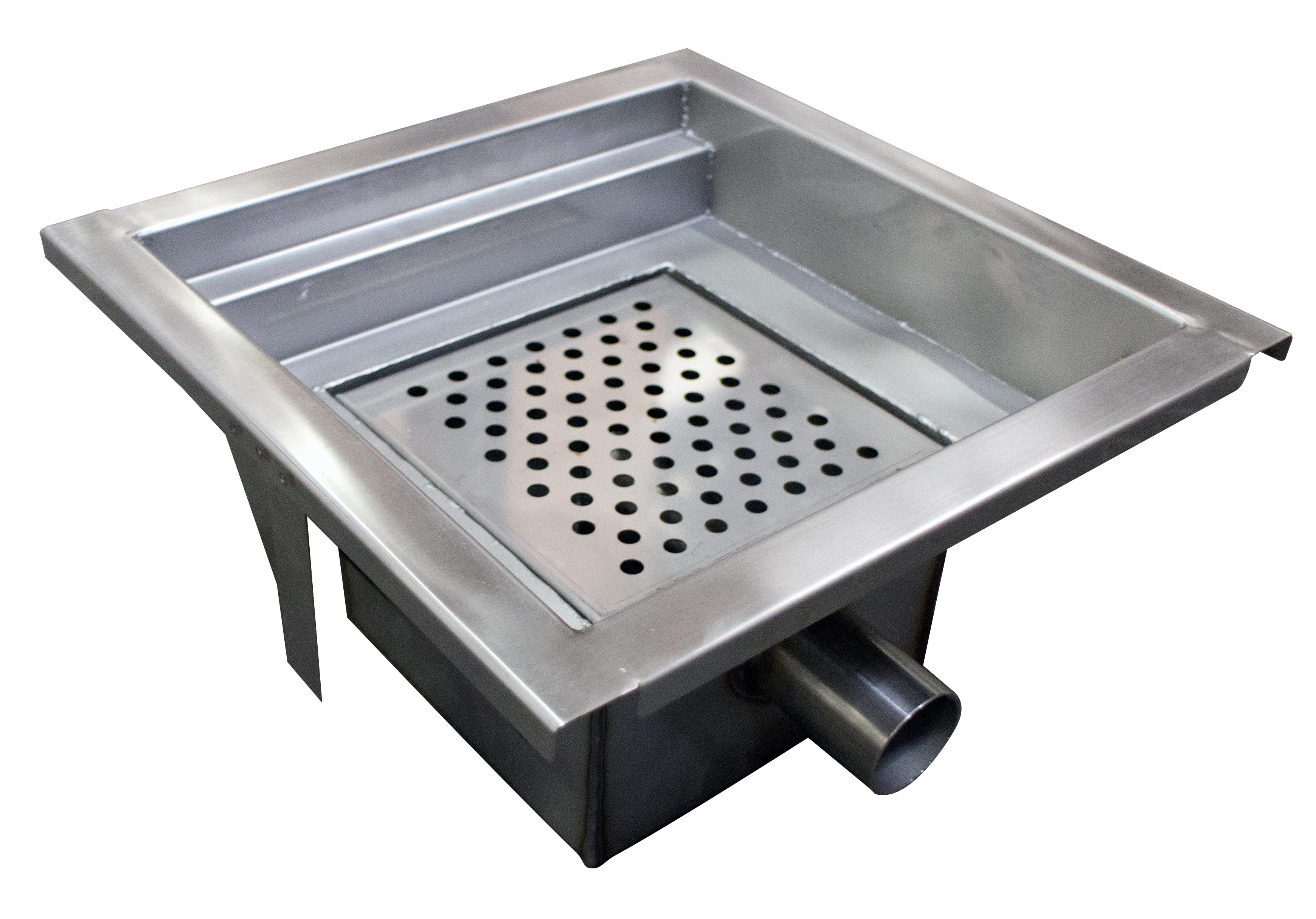 CANIVEAU INOX PANIER A DECHET AMOVIBLE SIPHON L2G CAN300X300-SH