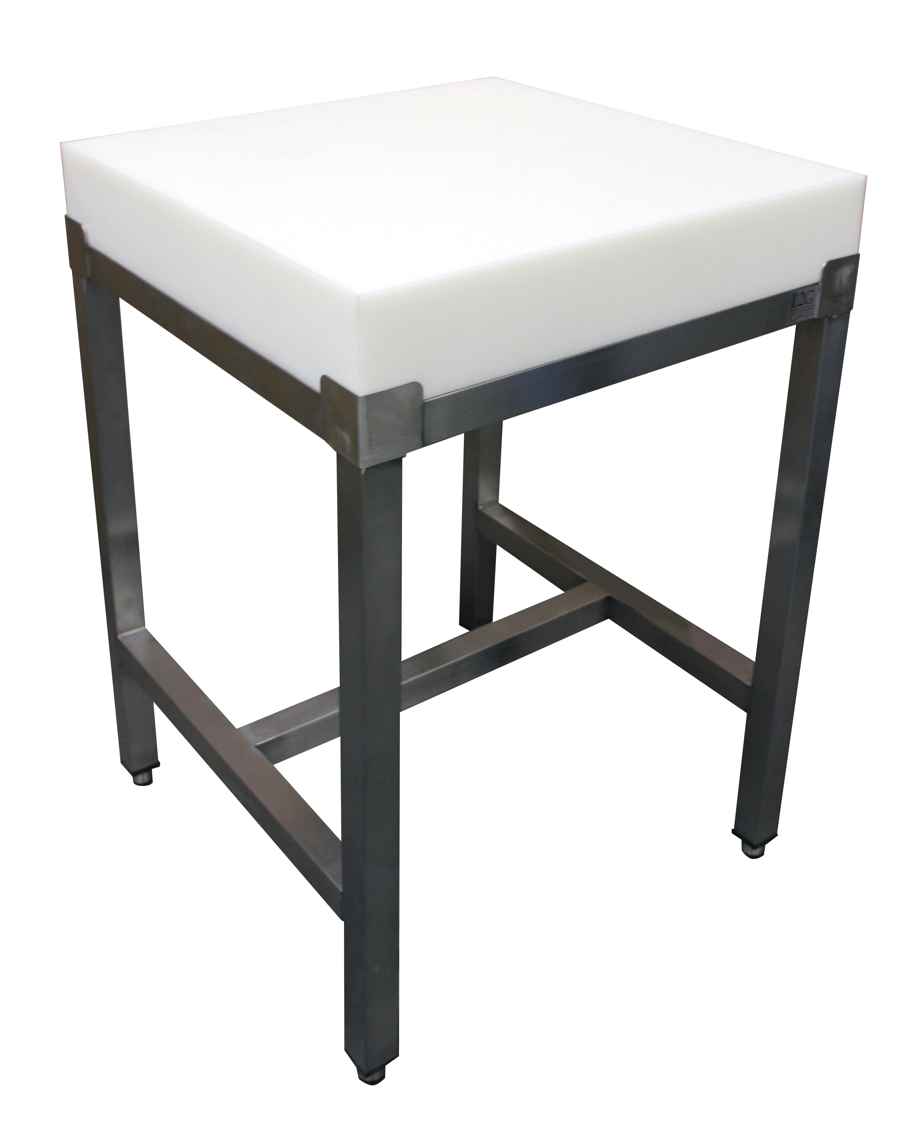 BILLOT POLY 500X500X100 MM SUR PIETEMENT INOX L2G F-B55P-100